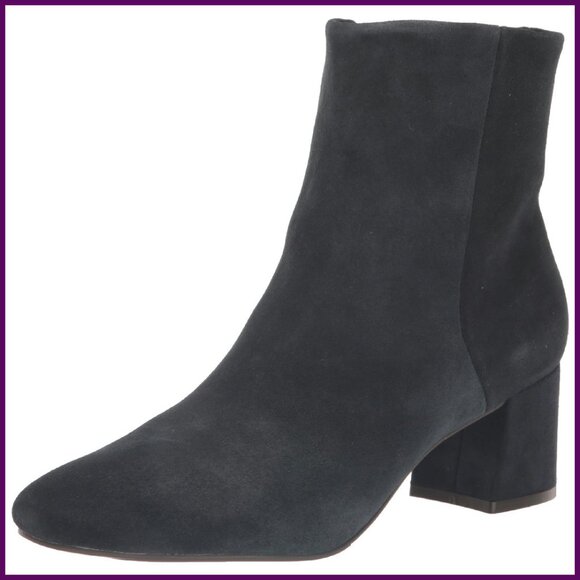 Waterproof Leather Ankle Booties 2.25 Inch Heel Suede
